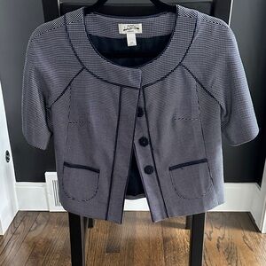 LOFT Blue and White Checkered Jacket